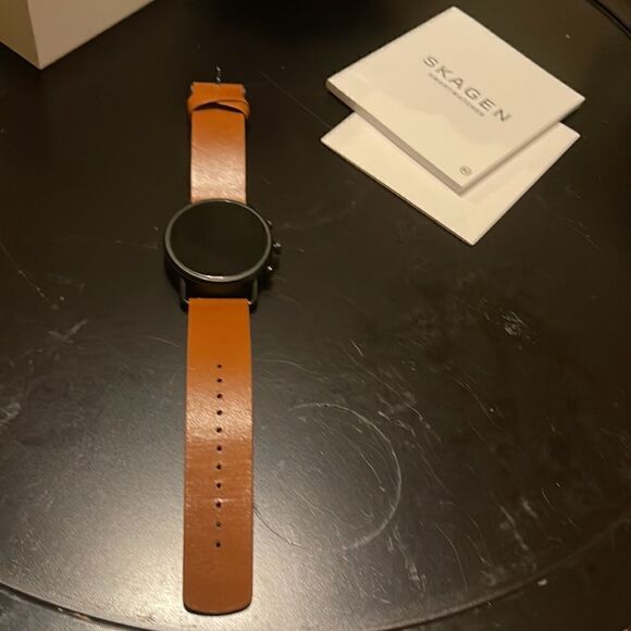 NWOT SKAGEN Unisex Falster 3 Brown Leather Strap Touchscreen Smart Watch 43mm - Picture 8 of 10